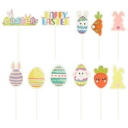 Masteelf Easter Theme Cake Toppers and Lovely Fruit Inserts for Party Decorations Assorted Color 22 Pcs Set